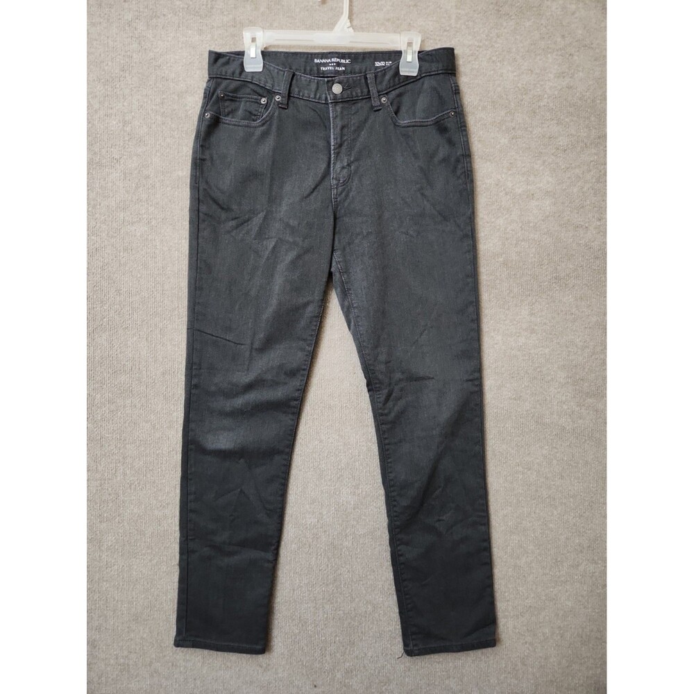 Banana Republic Slim Travel Pants Jeans Mens 32x32 Charcoal Gray Stretch